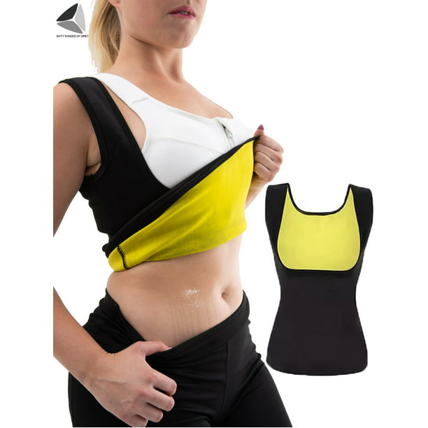 Roseate Womens Body Shaper Hot Sweat Slimming Shirt Short Sleeve with Zip Weight Loss Shapewear 